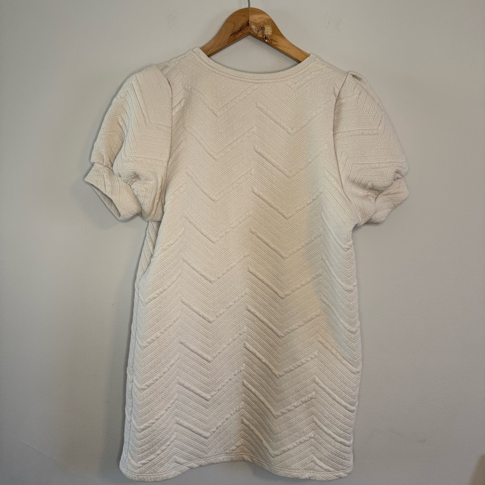 Zara Cream Textured Jacquard Mini Dress - Picture 6 of 7